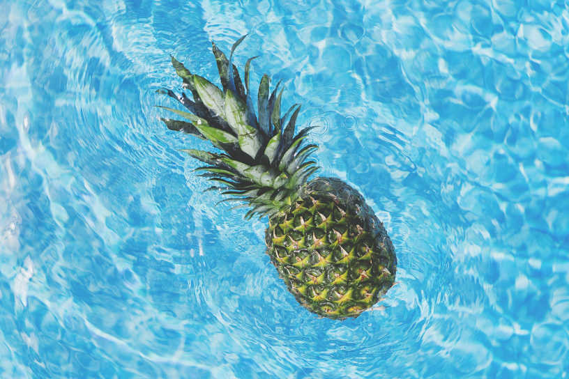 Ananas im Pool